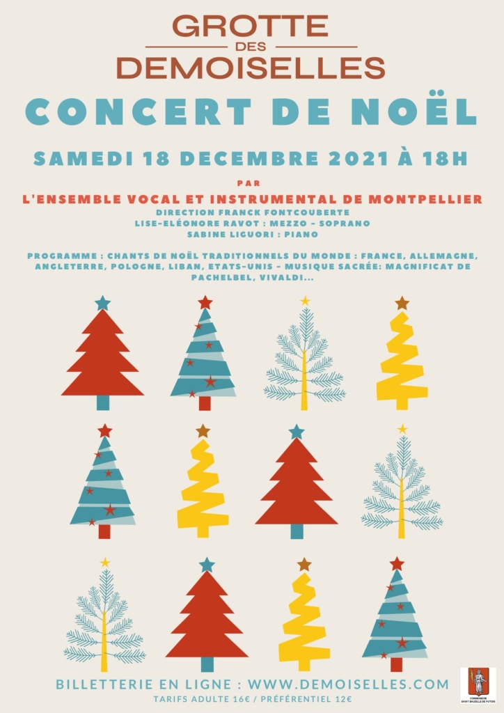 Affiche Concert de Noel 2021 Grotte des Demoiselles